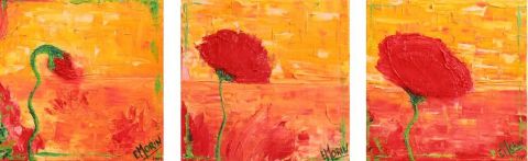 Triptyque Coquelicots